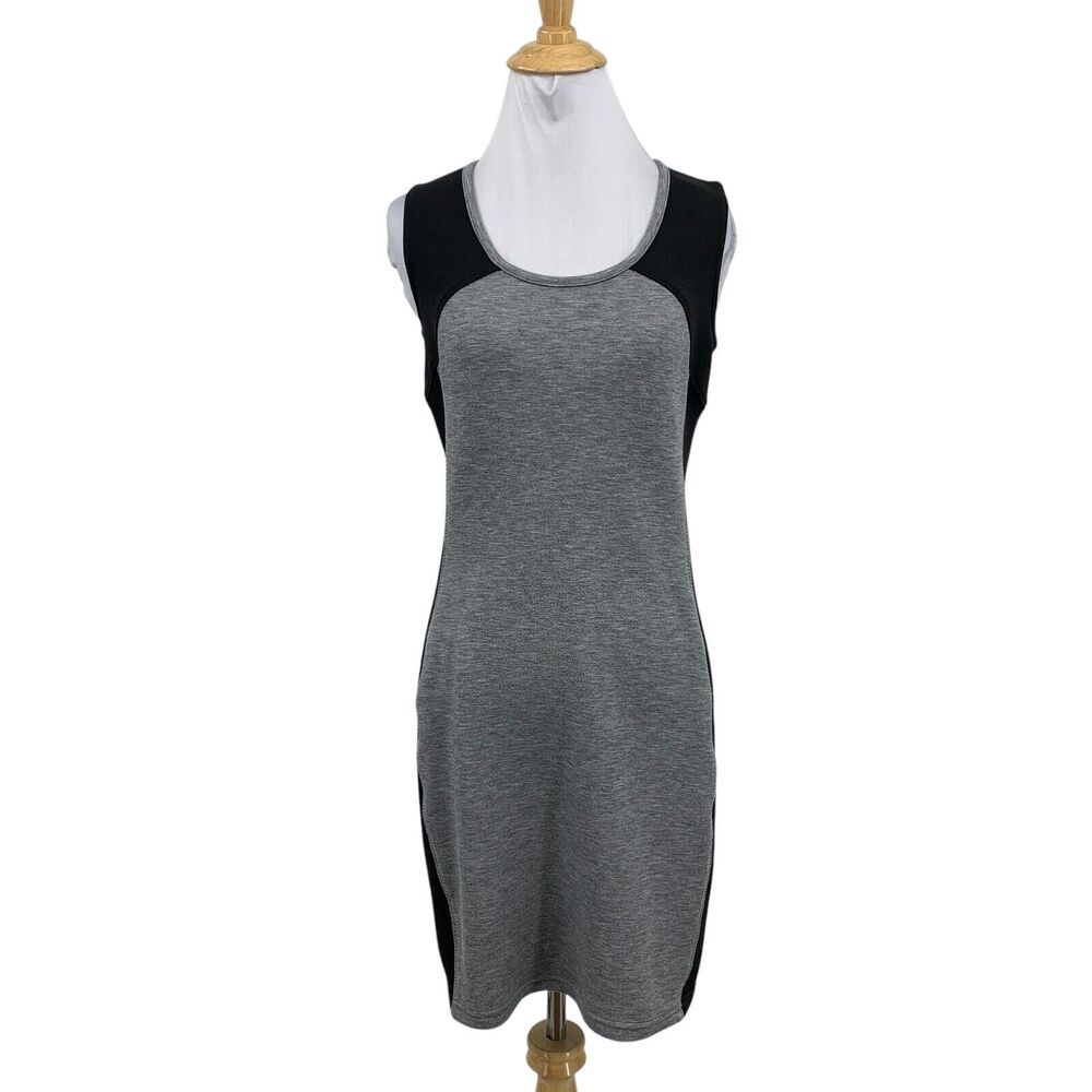 Athleta Dress Womens XS Extra Small Black Gray Fuse Colorblock Mesh Back Panel